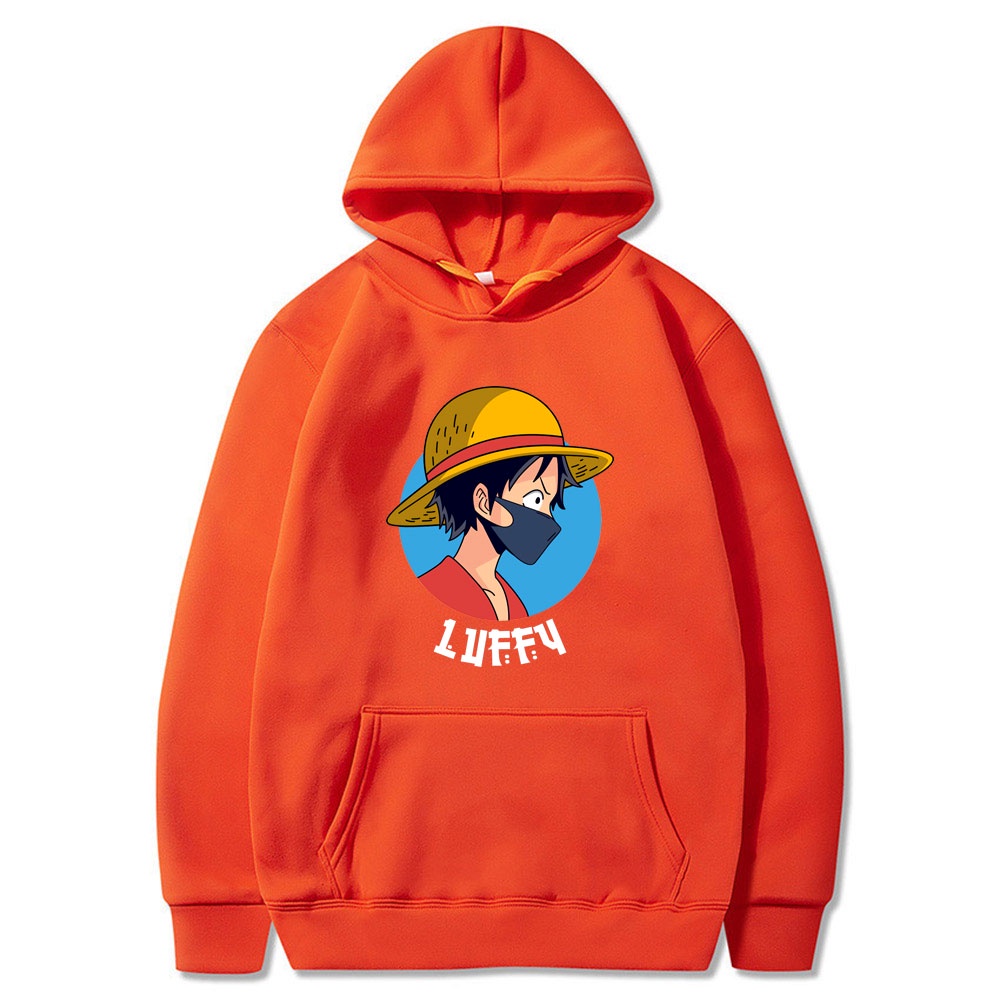 Luffy The Mask Jumper Hoodie II Sweater Hoodie Anime II Sweter Oblong Topi II SIZE M - XL ( Pria &amp; Wanita / Anak &amp; Dewasa )