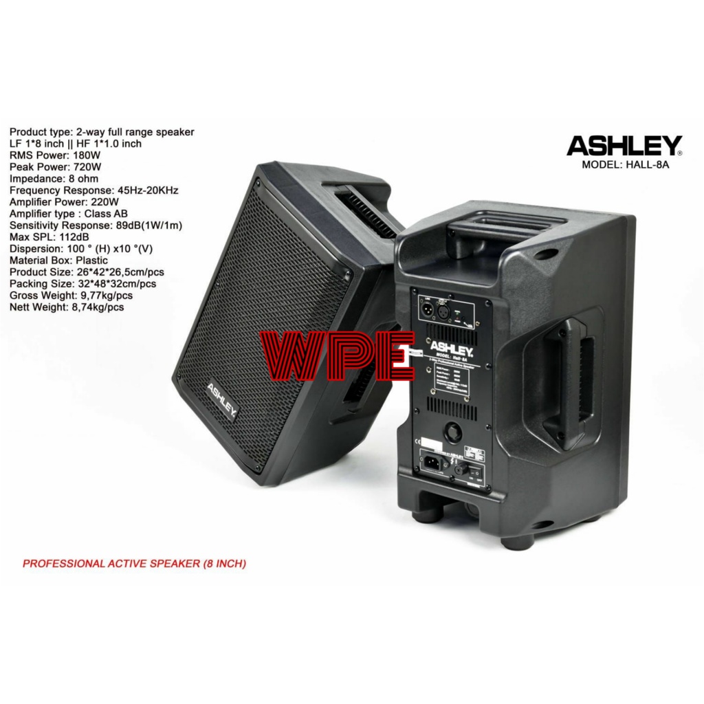 speaker aktif ashley hall 8a / ashley hall 8a original 8 inch