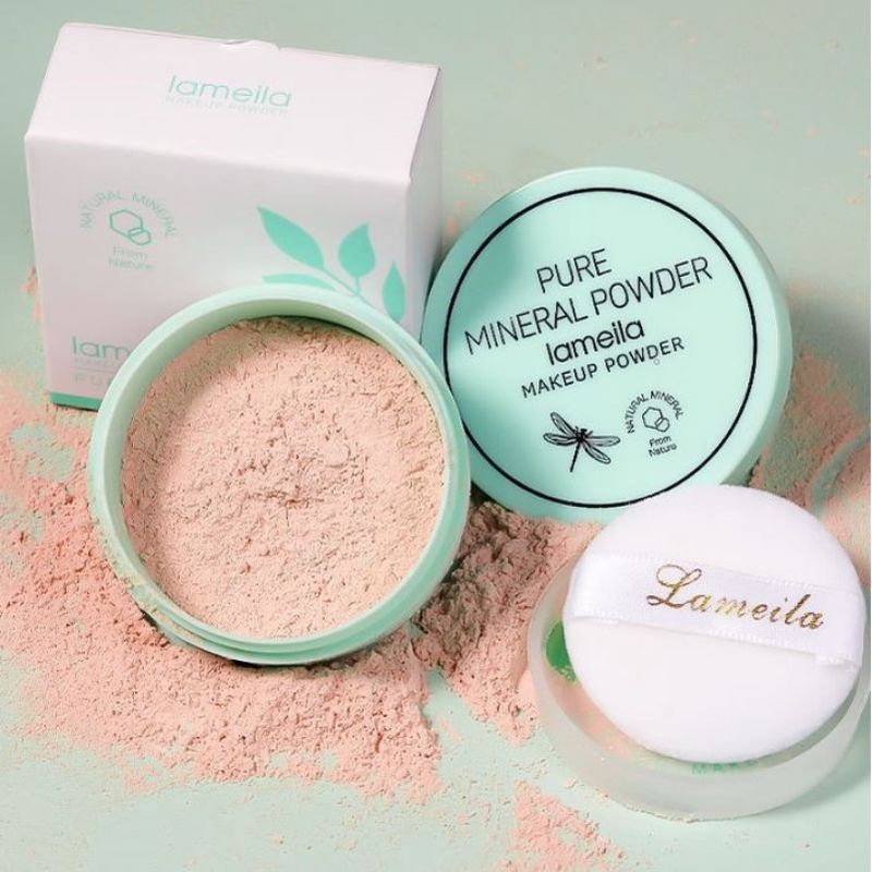 Medan Termurah Pure Mineral Powder Make up Powder lameila/ Bedak tabur kontrol minyak