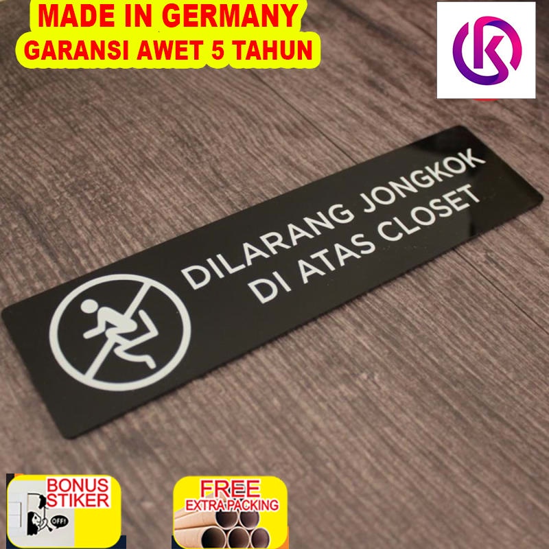 

Grosir Sign Akrilik Dilarang jongkok di atas toilet / Sign Board Printed
