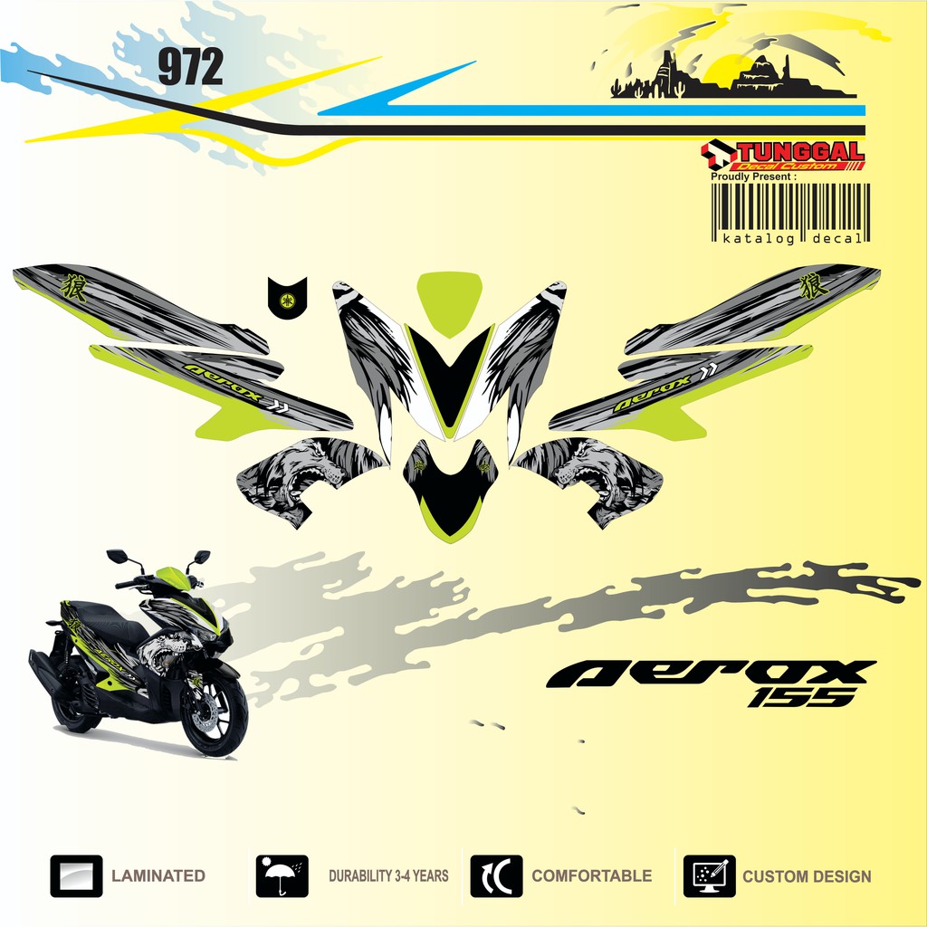 DECAL CUSTOM YAMAHA AEROX 155 - WOLF