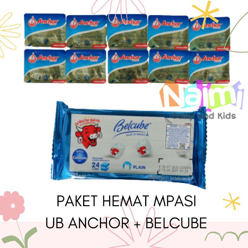 Paket MPASI Keju Belcube 125gr dan UB Anchor 10 cup @ 7gr