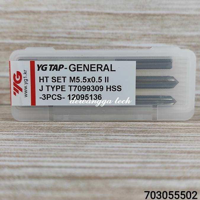

Hand tap YG1 M5.5x0.5 HT set m5.5 x 0.5 ulir halus taping WG YG-1 m 5 dewang44 Kualitas Baik