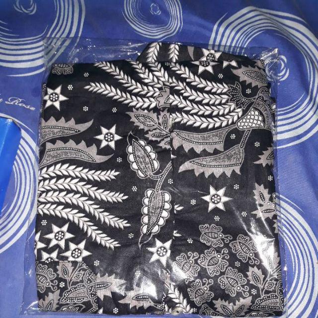 Tey-17 Batik Pria Asj Sa Hrb026 Kenongo Kemeja Tosca Pendek Pekalongan Padi M L Xl Sogan Tulis ::
