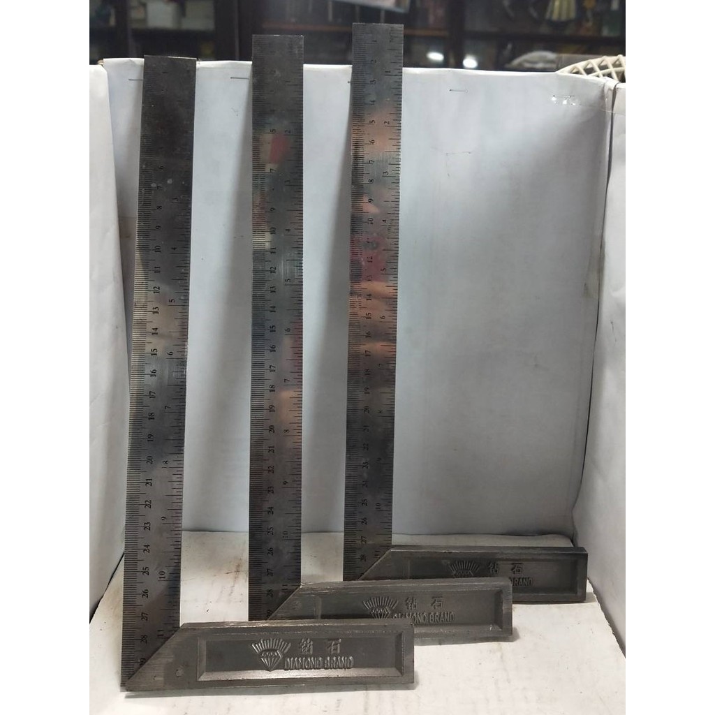 PENGGARIS SIKU TUKANG 30 CM STAINLESS STEEL DIAMOND BRAND