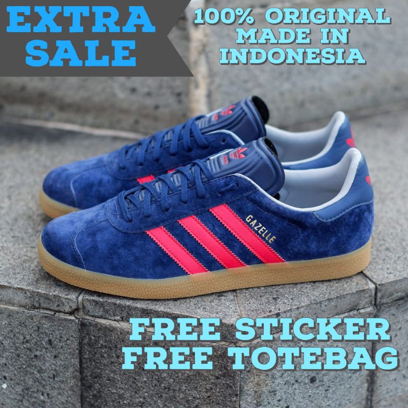 ADIDAS GAZELLE NAVY RED GUM ORIGINAL INDONESIA