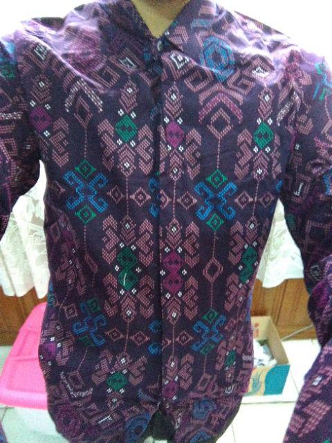 Credomenstore Kemeja Batik Navy / Kemeja Batik Pria Lengan Panjang / Baju Batik Cowok