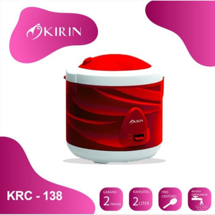 KIRIN RICE COOKER 2.0 LITER | KRC-138 / KRC138 / KRC 138