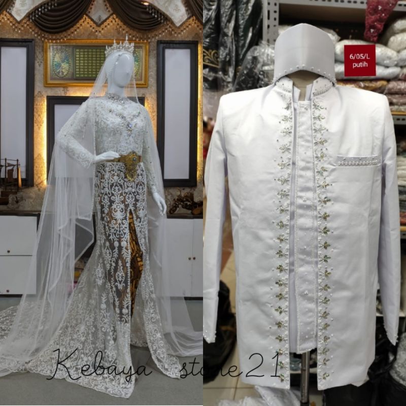 Cauple kebaya akad super mewah|kebaya elisap | set akad modren/baju penganten