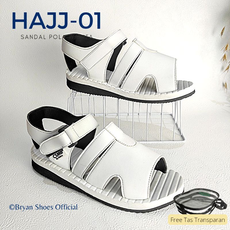 BRYAN Hajj-01 Sepatu Sandal Haji Umroh Putih Gunung 36-40 41 42 43 (Pola Wanita)