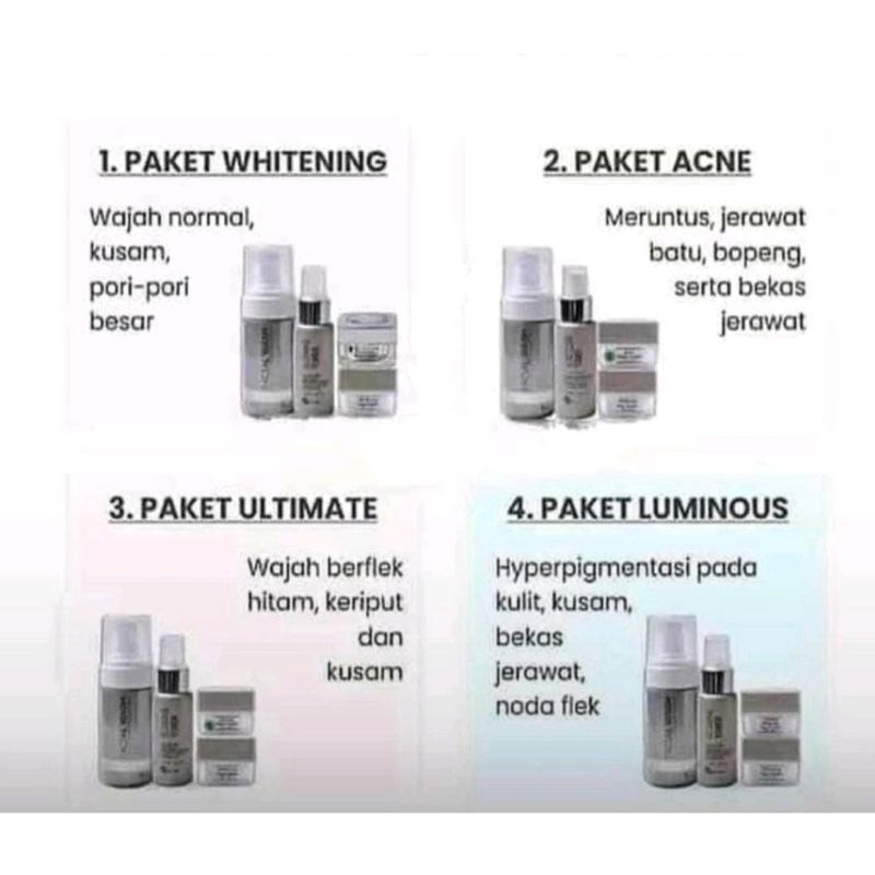 (PROMO) MS GLOW PAKET Whitening / Acne / Luminois / Ultimate