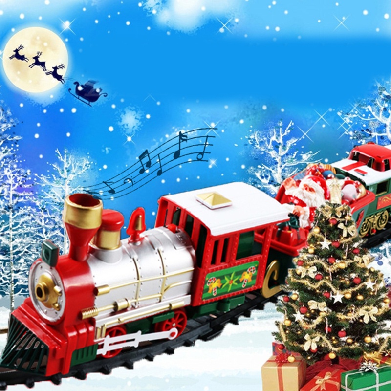 Mary 22Pcs Set Kereta Natal Vintage Untuk Anak-Anak Dengan Gerbong Yang Meriah Trek Snowman