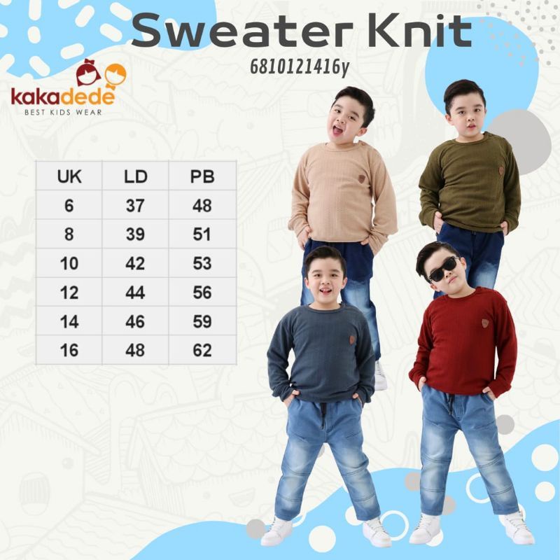 TERBARU‼️SWEATER KNIT RAJUT PREMIUM BY KAKADEDE KKDD sweater knit by kkdd size 5 tahun - dewasa