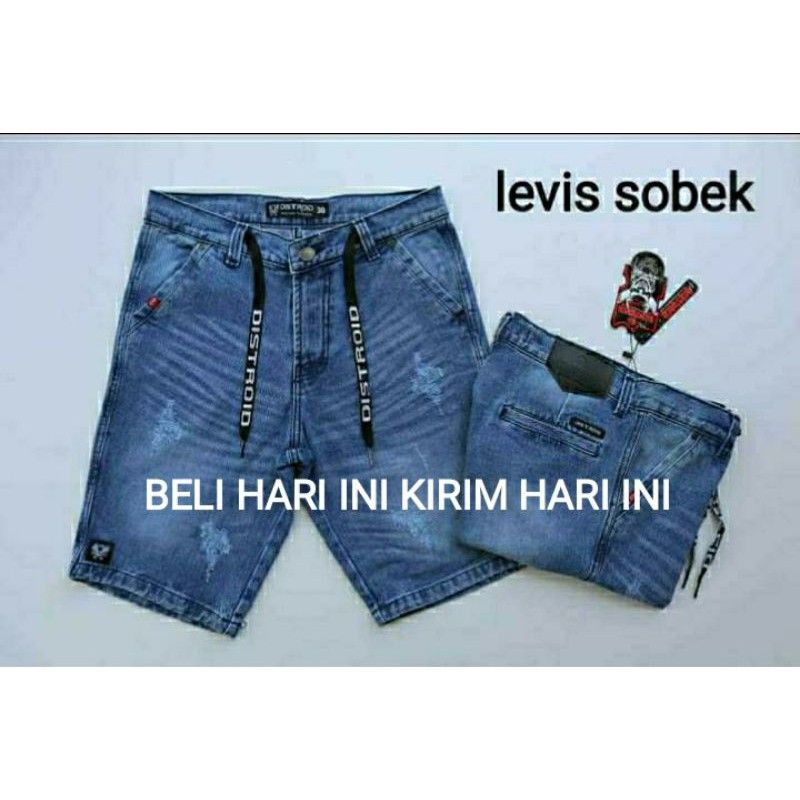 PROMO JEANS  PENDEK SOBEK 4 WARNA SIZE; 27-38