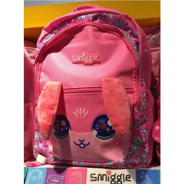 Smiggle backpack Budz character bunny pink tas ransel anak