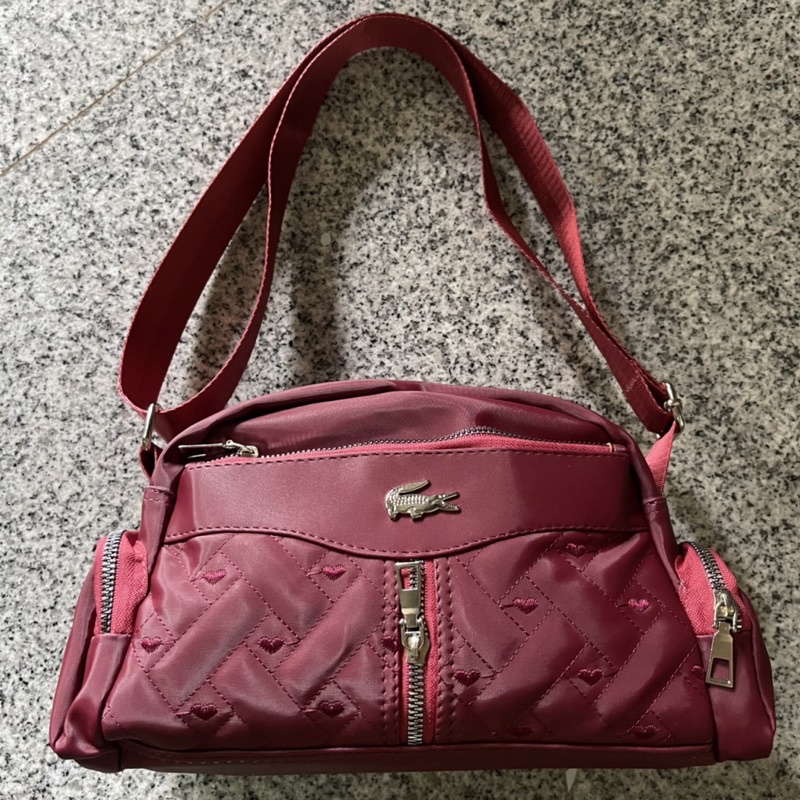 Tas Wanita Selempang Sling Bag Bahan Kain Nylon Nilon Casual Roomy Ringan Jalan Cewek