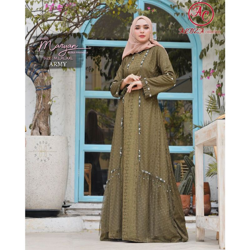 GAMIS MARYAM / DRESS BRUKAT PREMIUM / BAJU PESTA WANITA / OUTFIT BAJU PESTA KEKINIAN / SERAGAMAN PESTA /GAMIS BROKAT