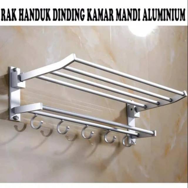 RAK HANDUK ALUMUNIUM RAK HANDUK KAMAR MANDI RAK KAMAR MANDI RAK TOILET RAK DINDING