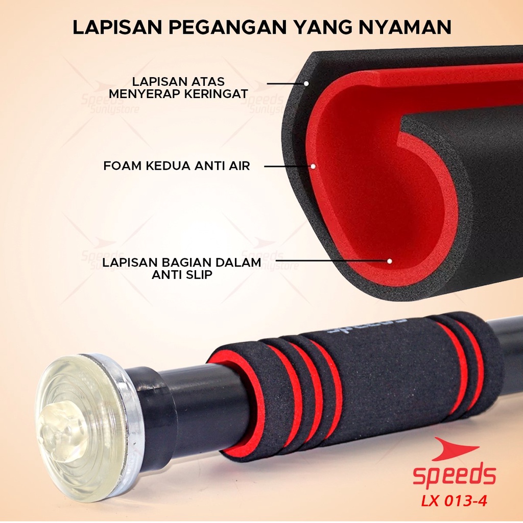 SPEEDS Pull Up Bar /Chin Up /Iron Gym /  Alat fitness doorway door Bar 013-4-5