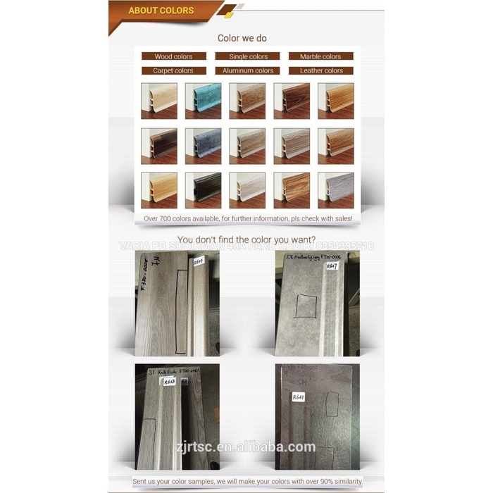 SKIRTING BOARD LIST PVC SKIRTING U FLOORING LIS AKSESORIES LANTAI KAYU