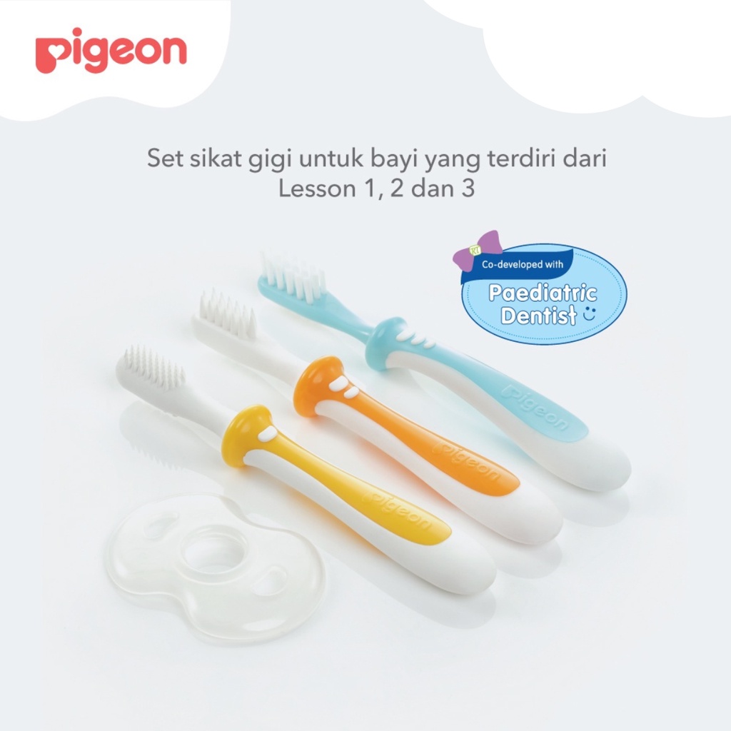 Pigeon Baby Training Toothbrush Set Lesson 123 Sikat Gigi Bayi