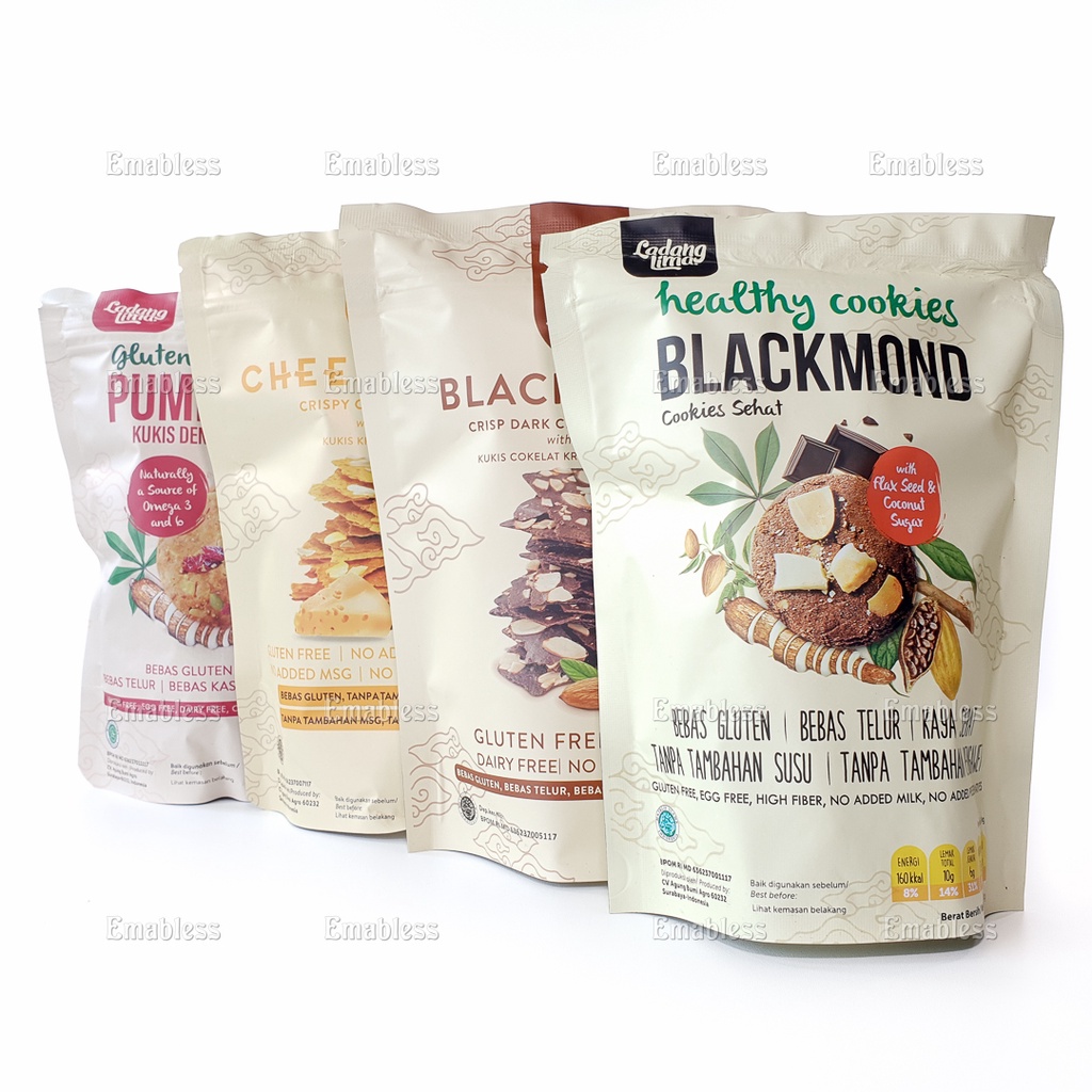 

Ladang Lima Healthy Cookies Gluten Free Blackmond, Pumberry, Blackthins, Cheesethins