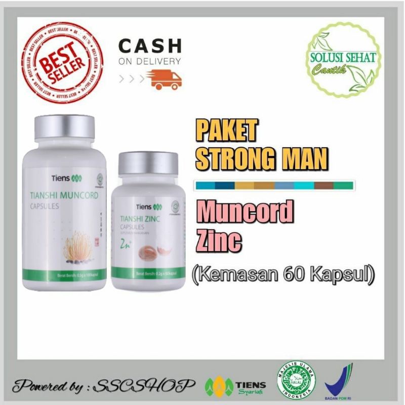 Paket Stamina Pria Tiens / Volcano / Strongman / Zinc - Muncord (Kemasan 60 Kapsul)
