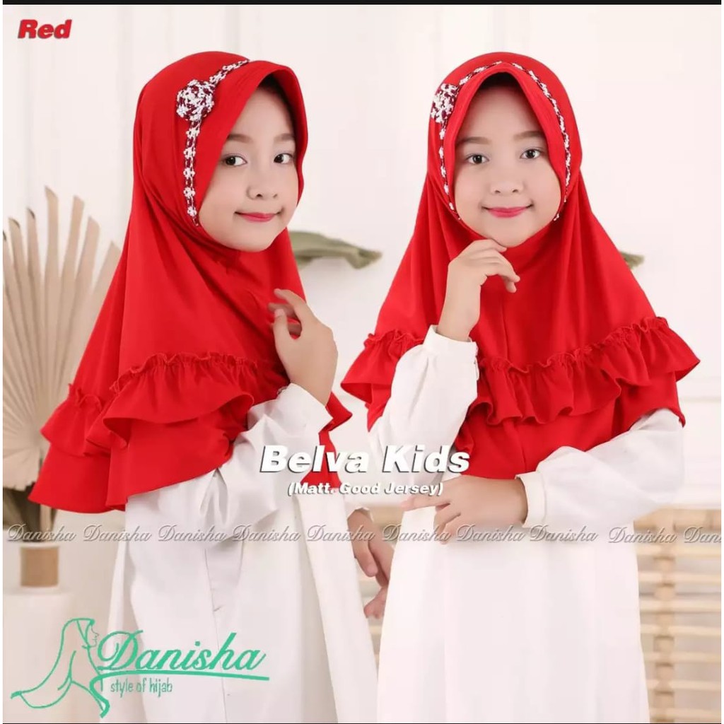 Jilbab Anak Belva Usia 3-7 Tahun Bahan Jersey Terbaru Termurah / Alody's Collection