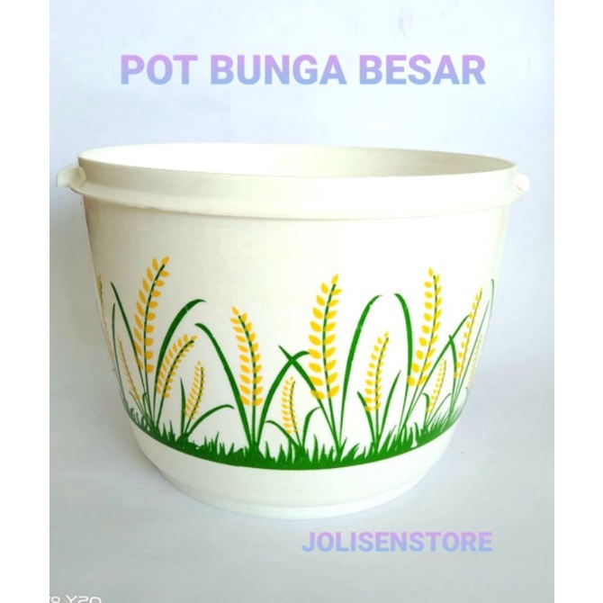 POT BUNGA BESAR/POT PLASTIK PUTIH/POT TANAMAN HIAS/POT BUNGA BESAR/POT HIAS/POT CORAK/POT GAMBAR