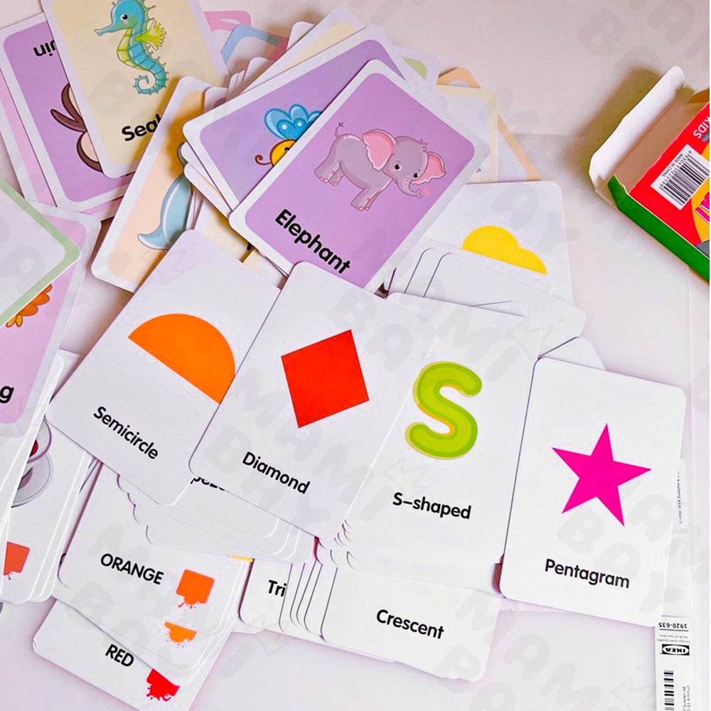 Mamibayi Mainan balita flash card bayi bahan karton mainan edukasi anak set 36 kartu