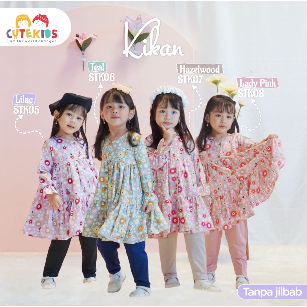 Baju anak Set Tunik Kikan/ Set tunik anak usia 6 bulan samapi 6 tahun/ Baju anak perempuan/ One set 