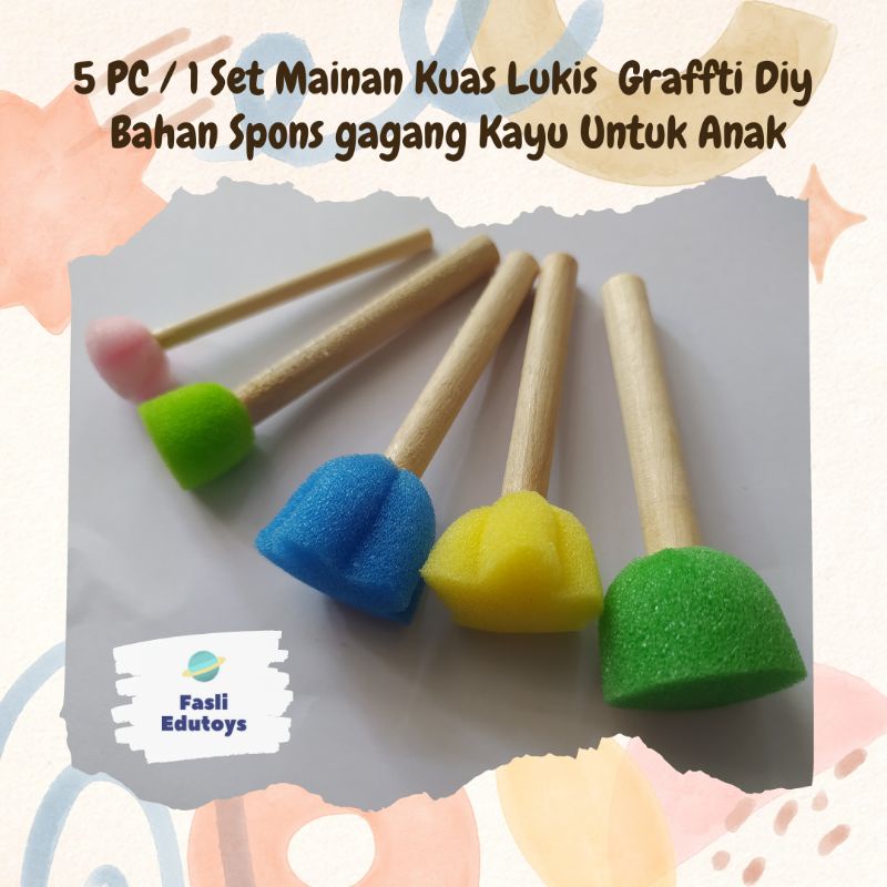 

5pc / 1 set mainan kuas lukis bahan spons
