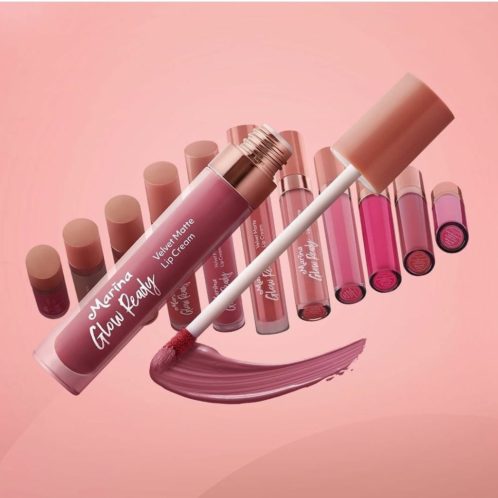 MARINA GLOW READY VELVET MATTE LIPCREAM || Lipstik Marina || Lipcream Marina