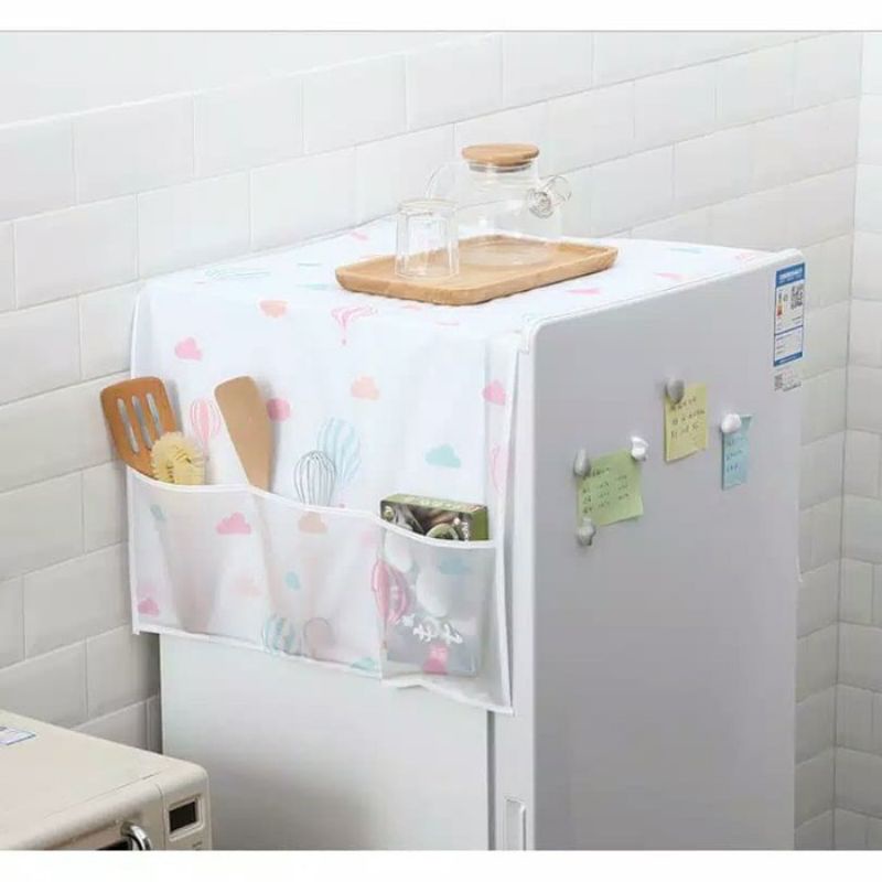 Taplak Kulkas / Refrigerator Cover Penutup Atas Kulkas Kantong Pouch Alas Mesin Cuci Taplak Meja