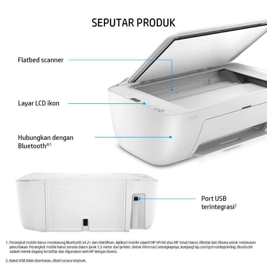 PRINTER HP 2775 INK   ADVANTAGE DESKJET ALL IN   ONE WIRELESS / HP D2775 AIO   WIFI PRINT SCAN COPY RESMI