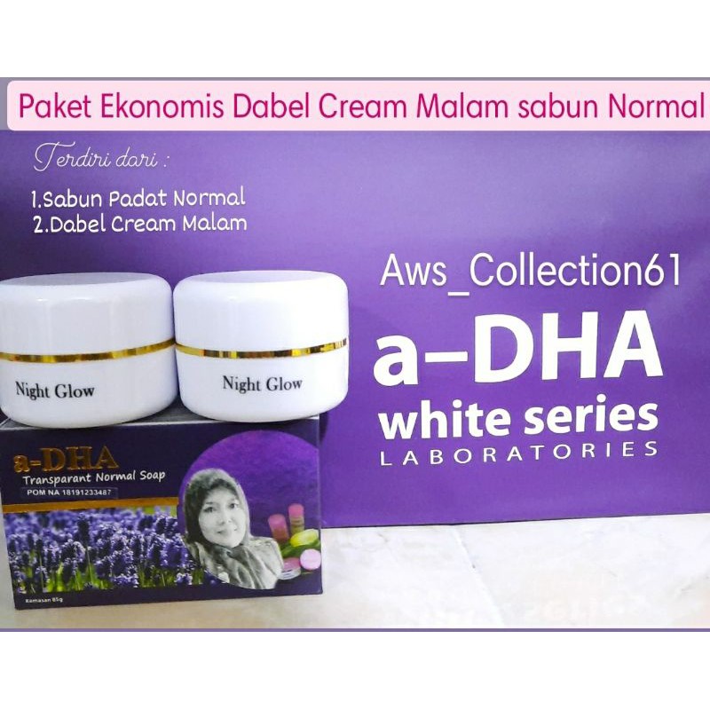 adha white series Paket dabel Cream malam