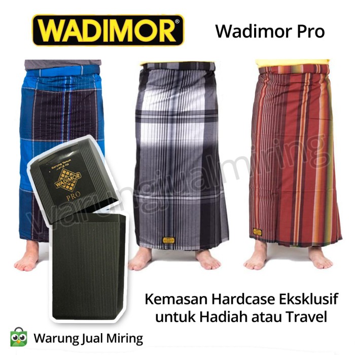 Sarung WADIMOR PRO Kemasan Hadiah Souvenir Oleh Oleh Premium Eksklusif - Warna Random Sarung Pria Mu