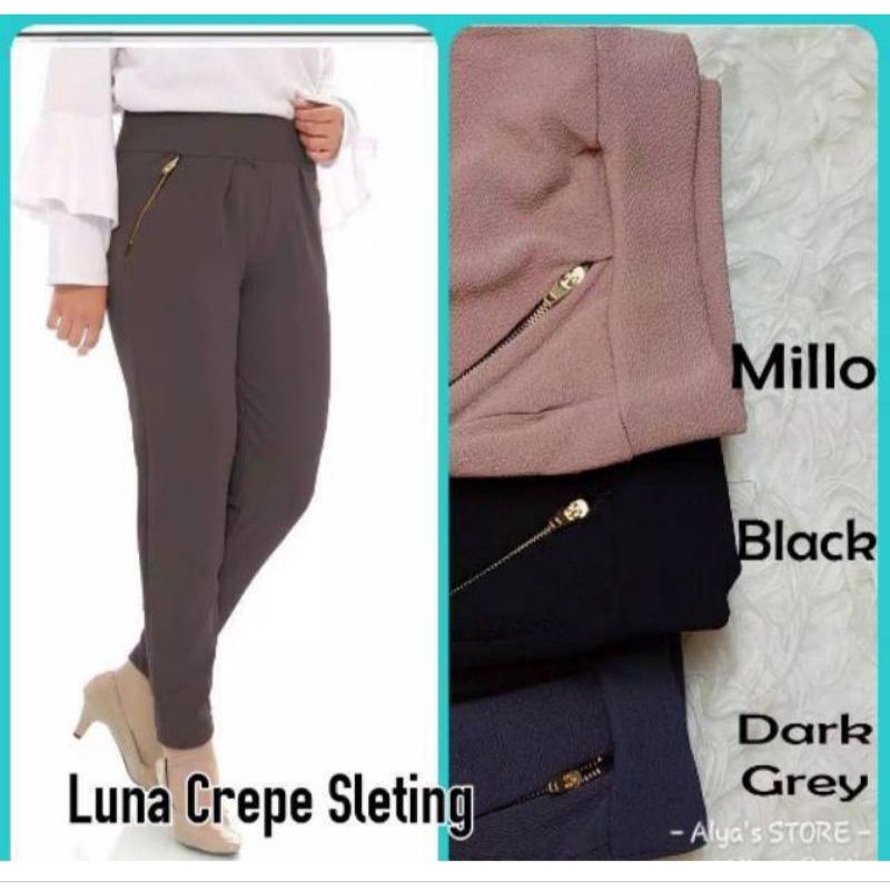 LUNA PANTS ZIPPER RESLETING CELANA PANJANG