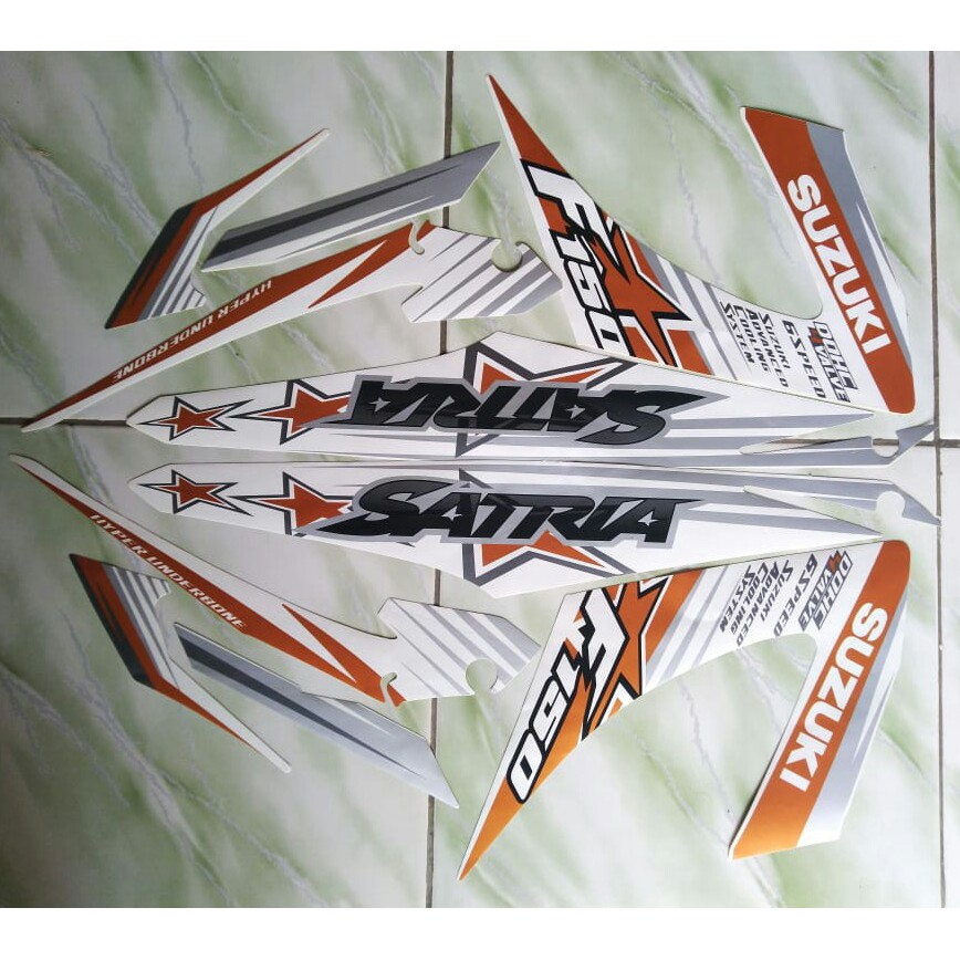 stiker striping suzuki satria fu 2014 putih