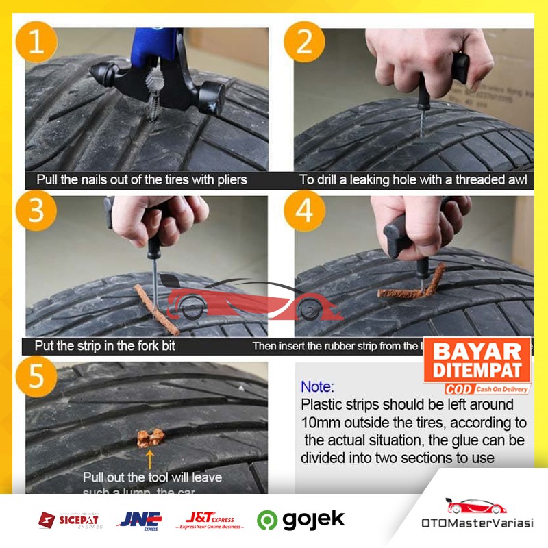 Alat Tambal Ban Tubles Repair Kit Tambal Ban Tubeless Mobil Motor