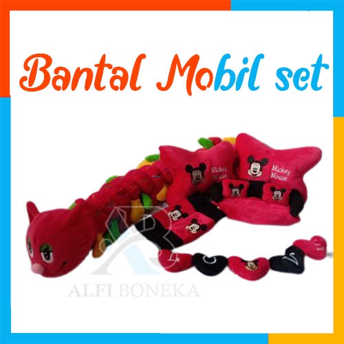 Paket Bantal Mobil dan bantal leher - Bantal sandar Mobil set murah - bantal mobil 6in1 boneka lucu