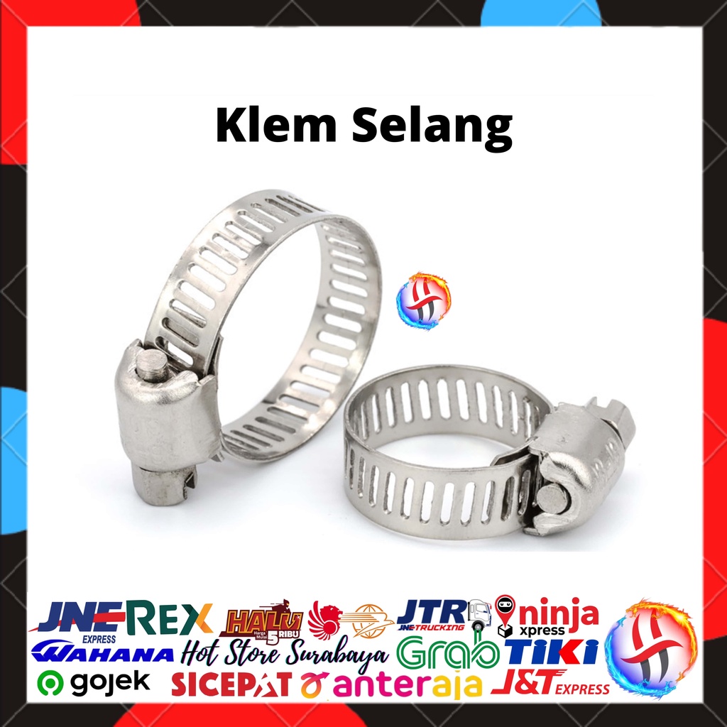 Klem Selang / Hose Clamp 1/2&quot;, 5/8&quot;, 3/4&quot; , 7/8&quot; Klem Selang Stainless Hose Clamp Selang Kompor Gas