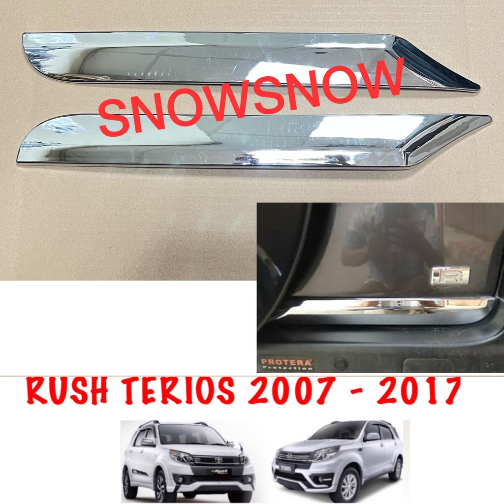 List Pintu Belakang New Rush Terios 2015 2017 Cover Chrome