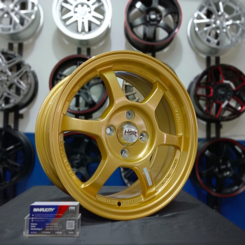 Velg Mobil Racing Yuzawa R15 Hsr Gold Avanza Jazz Calya Agya Simplicity