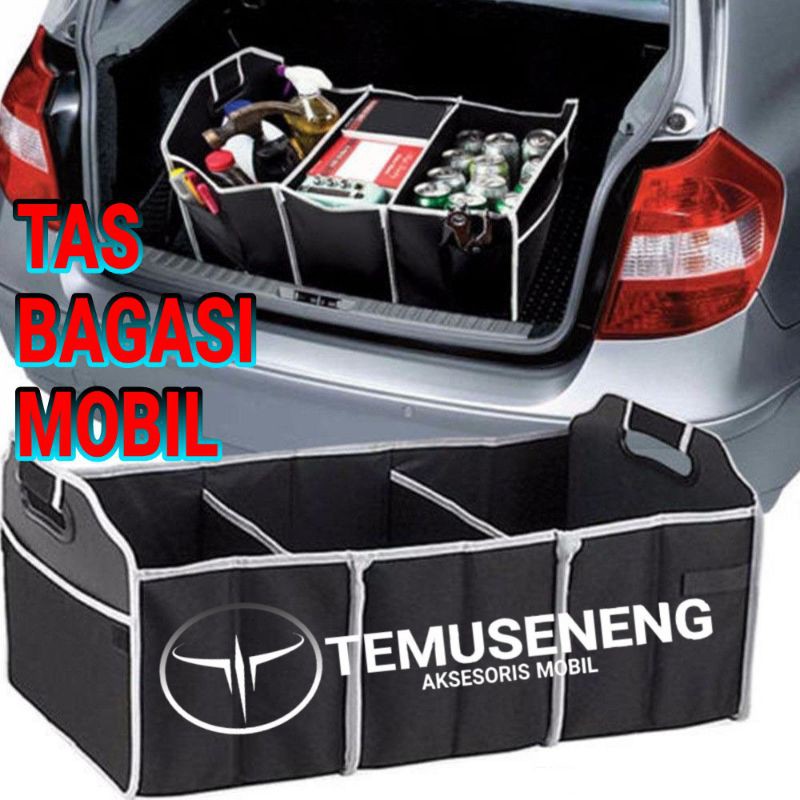 Hitam Black Tas Bagasi Mobil Besar Lipat Car Boot Organizer Tempat Menaruh Menyimpan Barang Bag