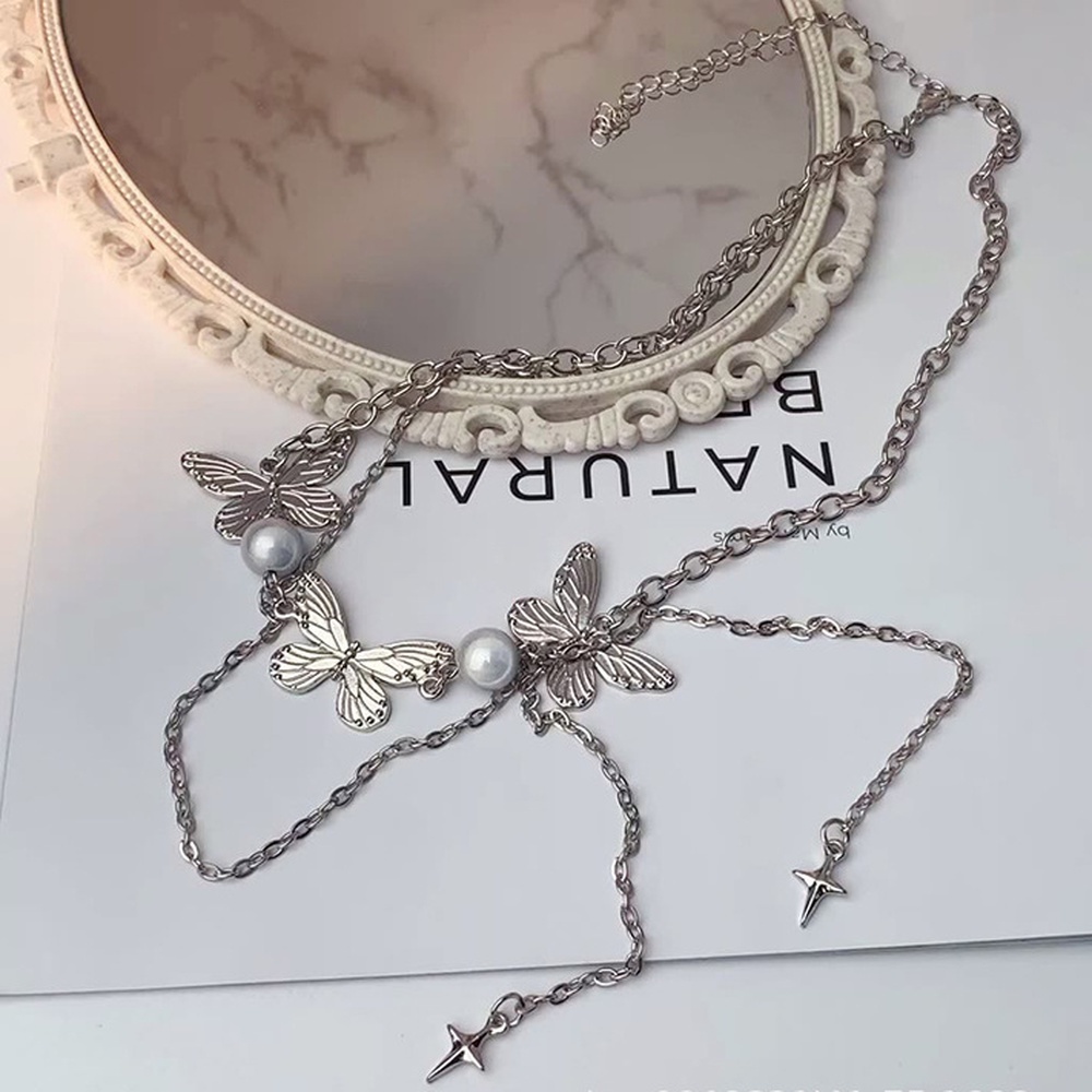 Butterfly Kalung Rantai Klavikula Desain Kupu-Kupu Untuk Wanita