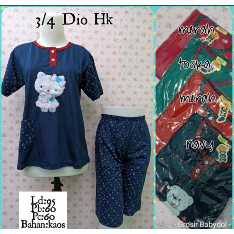 baju tidur kaos/ piyama kaos / cp dio