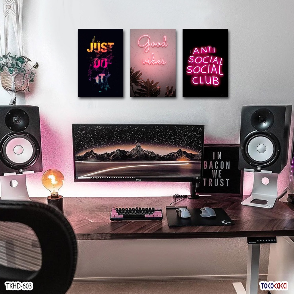Good Vibes Wall Decoration Home | Hiasan Dinding Kata Kata | Poster Keren