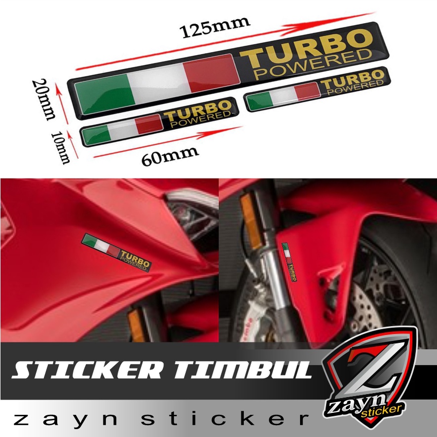 STICKER STIKER TIMBUL 3D RESIN EMBLEM ITALY MOTOR &amp; MOBIL SATU SET 04