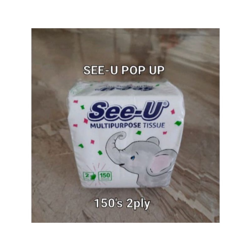 tisu tissue SEE U pop up ecovalue SGP multipurpose 150 sheets 2 ply see u gajah